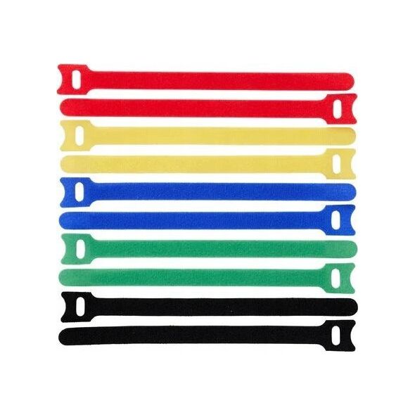 Organizer Lanview Lanview LVT-CABLESTRAPS2012-10MULTI opaska kablowa Rzep do kabli Polipropylen (PP) Wielobarwny 10 szt.