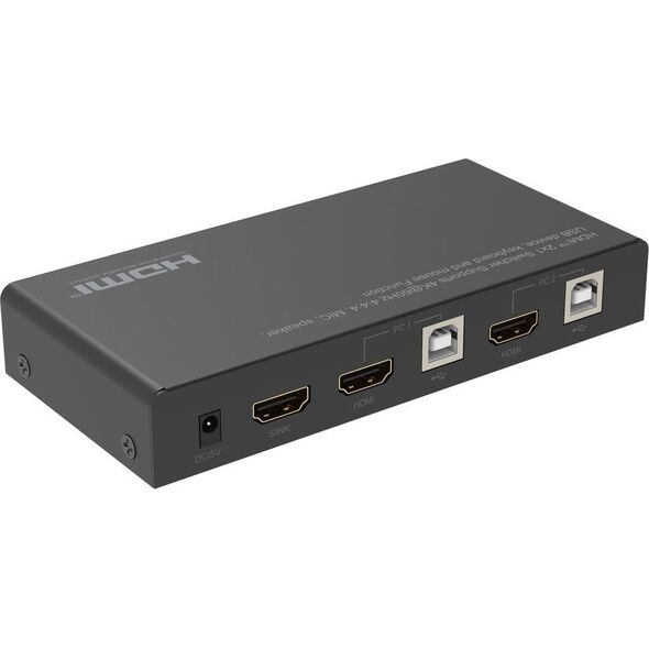 System przekazu sygnału AV MicroConnect Microconnect MC-HDMIKVM0201-4K przełącznik KVM Czarny