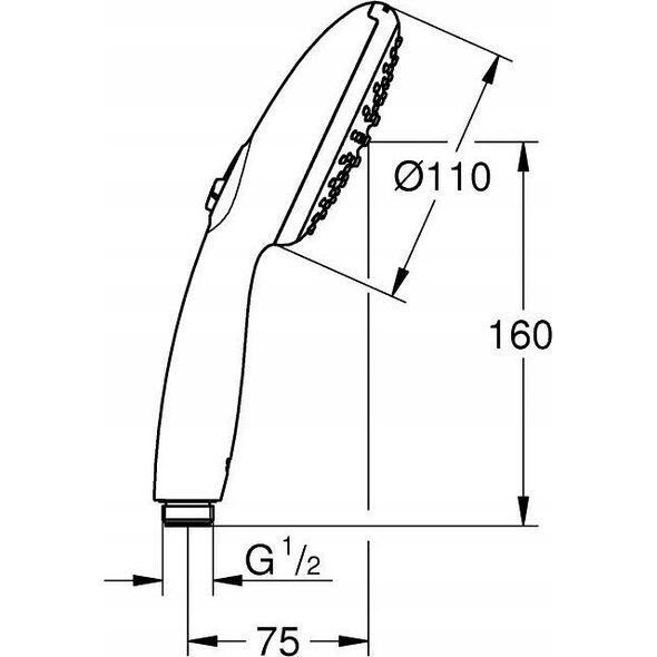 Słuchawka prysznicowa Grohe Grohe słuchawka prysznicowa 2 strumienie Tempesta 110 czarny mat 261612433