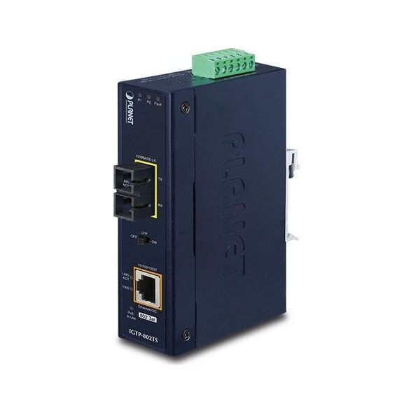 Konwerter światłowodowy Planet PLANET IP30 Industrial 10/100/1000BAS konwerter sieciowy 1000 Mbit/s Niebieski