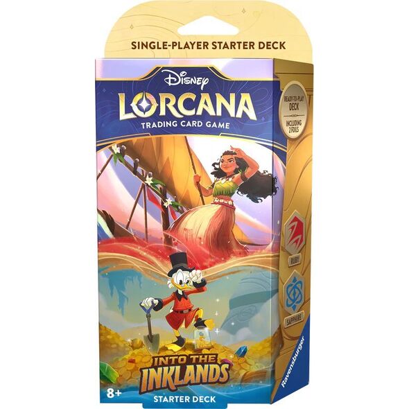 Ravensburger SKNERUS TALIA Disney Lorcana Into the Inklands karty Starter Deck +BOOSTER