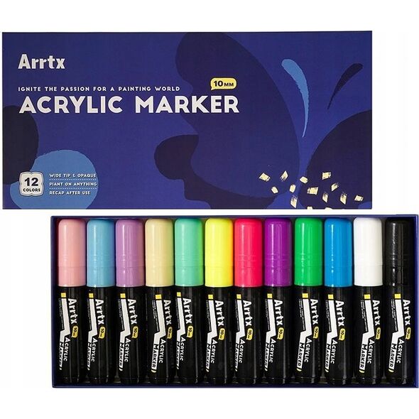 ARRTX Akriliniai markeriai - flomasteriai ARRTX, 12 spalvų