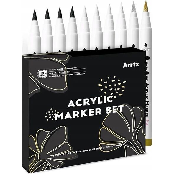 ARRTX Profesionalūs akriliniai markeriai - flomasteriai ARRTX, 4 spalvų 10vnt.