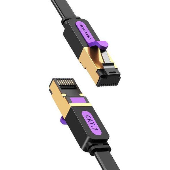 Vention Płaski kabel sieciowy kat.7 Vention ICABF 1m czarny