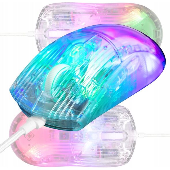 Mysz Deltaco DM330 permatoma RGB DELTACO GAMING žaidimų pelė, 1000 Hz, 3327 IC / GAM-159-T / 4222234
