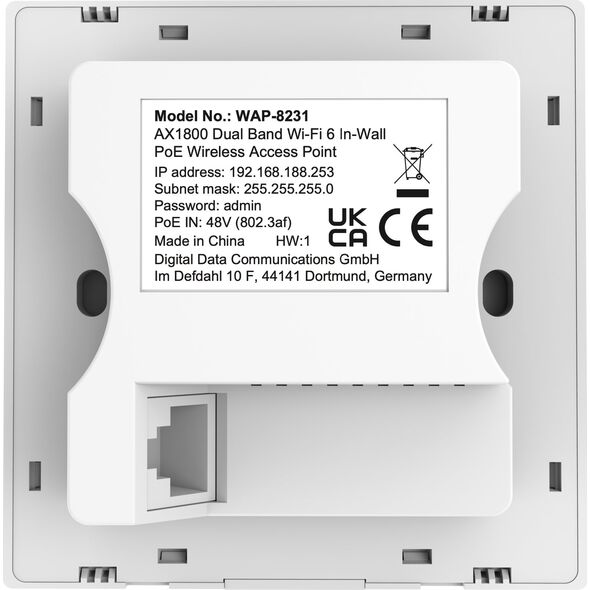 Access Point LevelOne LevelOne WAP-8231 punkt dostępowy WLAN 1800 Mbit/s Biały Obsługa PoE