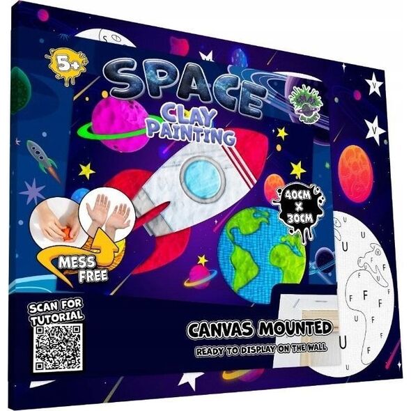 Planet Splat Planet paveikslas iš modelino, Kosmosas 30x40cm