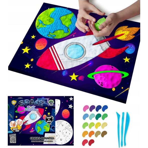 Planet Splat Planet paveikslas iš modelino, Kosmosas 30x40cm