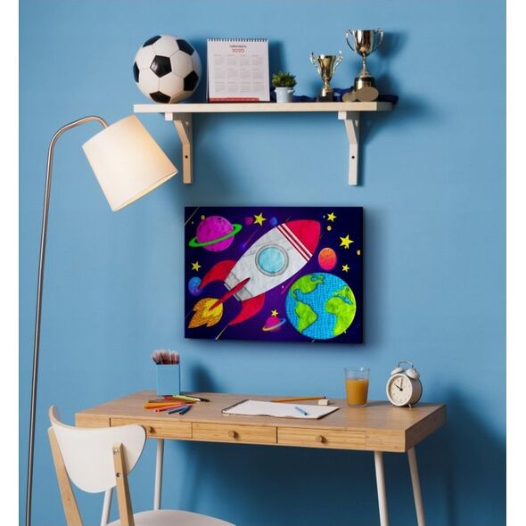Planet Splat Planet paveikslas iš modelino, Kosmosas 30x40cm