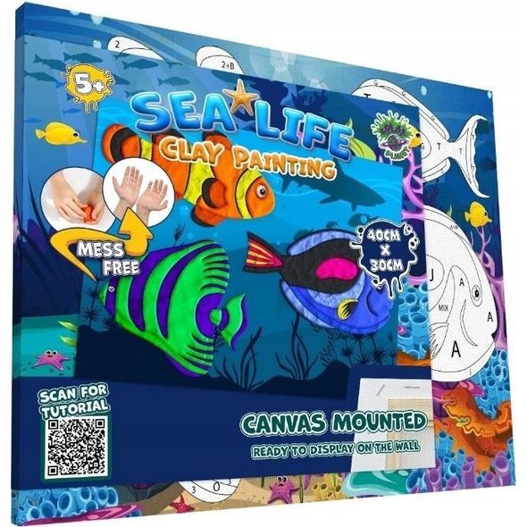 Planet Splat Planet paveikslas iš modelino, Jūra 30x40cm