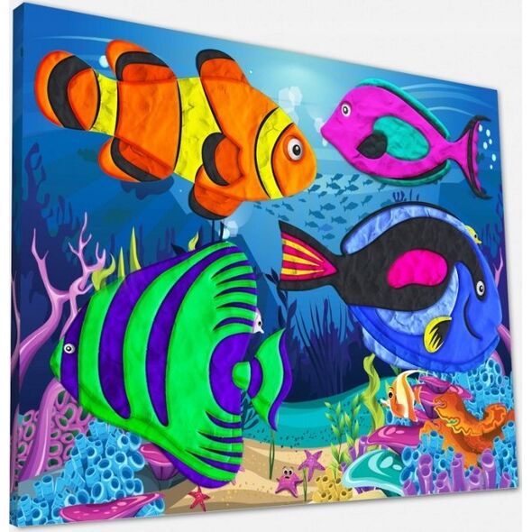 Planet Splat Planet paveikslas iš modelino, Jūra 30x40cm