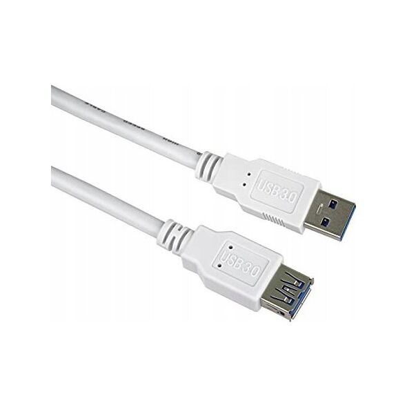 PremiumCord Prodlužovací kabel USB 3.0 Super-speed 5Gbps A-A, MF, 9pin, 3m, bílá