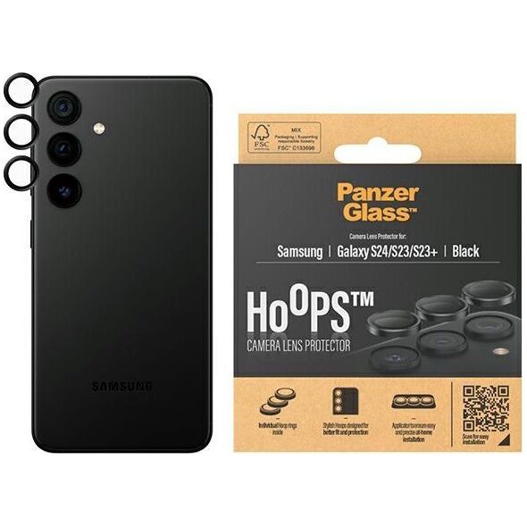 PanzerGlass Panzerglass Hoops Camera Sam S24 / S23 / S23+ Czarny/Black 1207 Camera Lens Protector Hoop Optic Rings