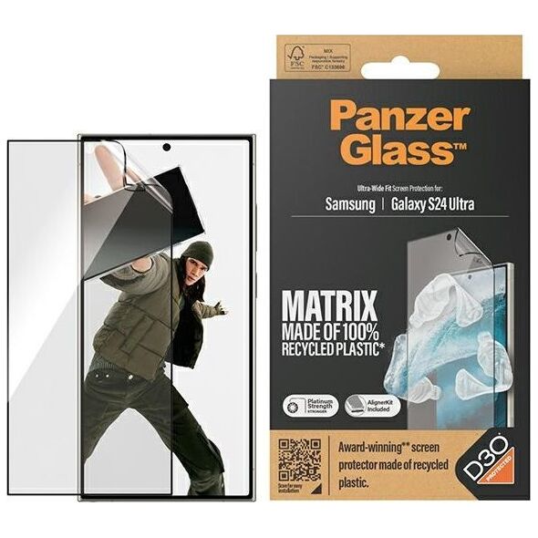 PanzerGlass Panzerglass Ultra-Wide Fit Sam S24 Ultra S928 D3O Matrix Screen Protection 7355 Z Aplikatorem