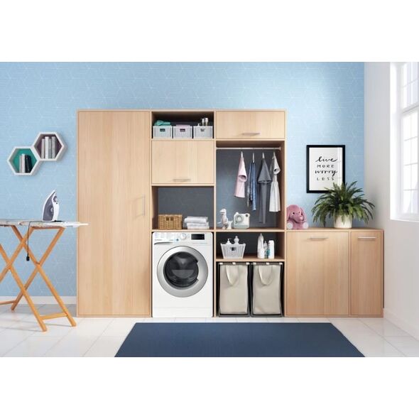 Pralko-suszarka Indesit INDESIT | Washing machine with Dryer | BDE 76435 WSV EE | Energy efficiency class B/D | Front loading | Washing capacity 7 kg | 1351 RPM | Depth 54 cm | Width 60 cm | LCD | Drying system | Drying capacity 6 kg | Steam function | Wh