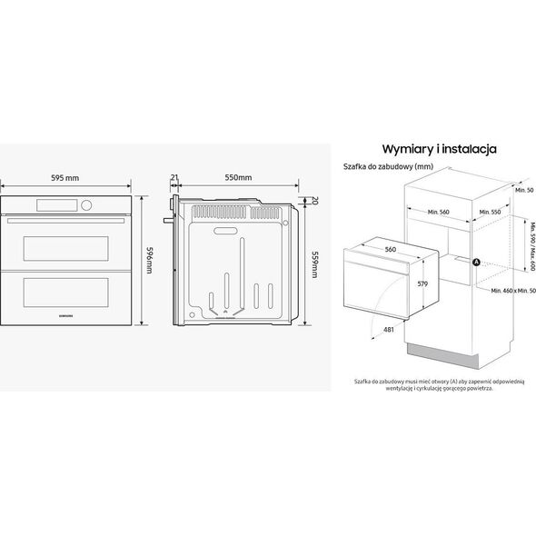 Piekarnik Samsung Įmontuojama orkaitė Samsung NV7B57508AB