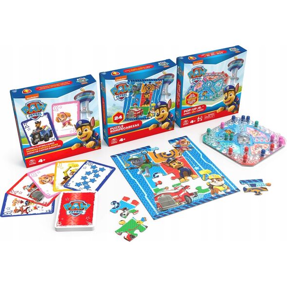 Spin Master Psi Patrol Zestaw 3 Gry PUZZLE POP-UP KARTY JUMBO