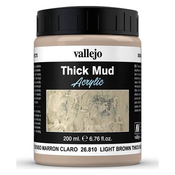 Vallejo Vallejo: 26.810 - Diorama FX - Thick Mud - Light Brown Mud (200 ml)