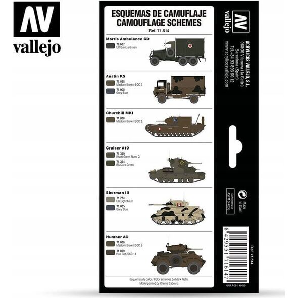 Vallejo Vallejo: AFV - WWII British Colors UK/BEF/Eur 8x17