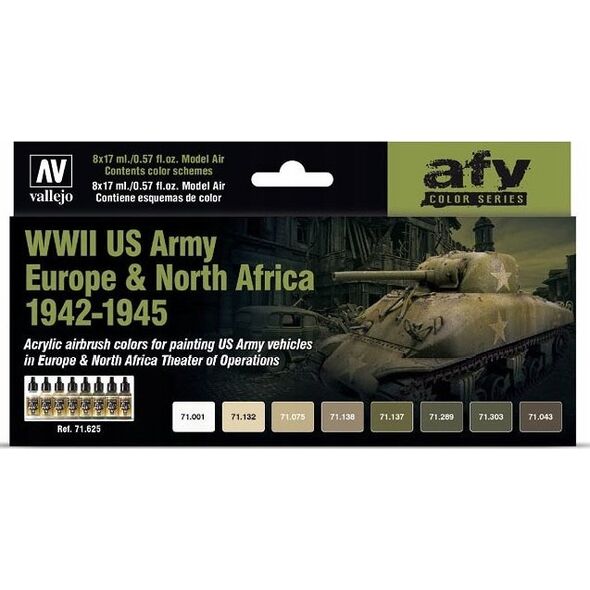 Vallejo Vallejo: AFV - WWII US Army Europe, North Afr 8x17