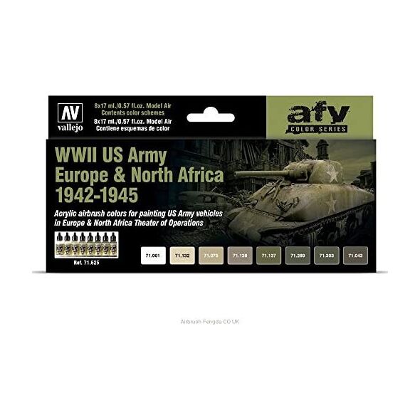 Vallejo Vallejo: AFV - WWII US Army Europe, North Afr 8x17