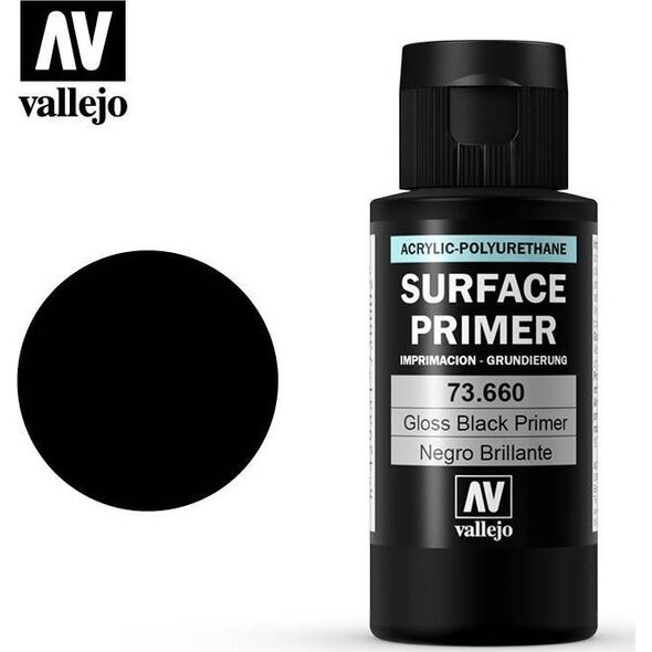 Vallejo Vallejo: 73.660 - Surface Primers - Gloss Black (60 ml)