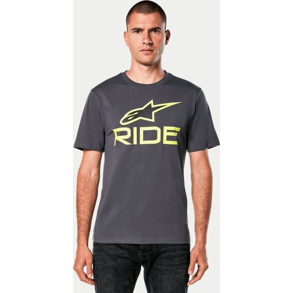 Alpinestars T-shirt ALPINESTARS RIDE 4.0 CSF TEE, Charcoal/Lime/Black Rozmiar: M