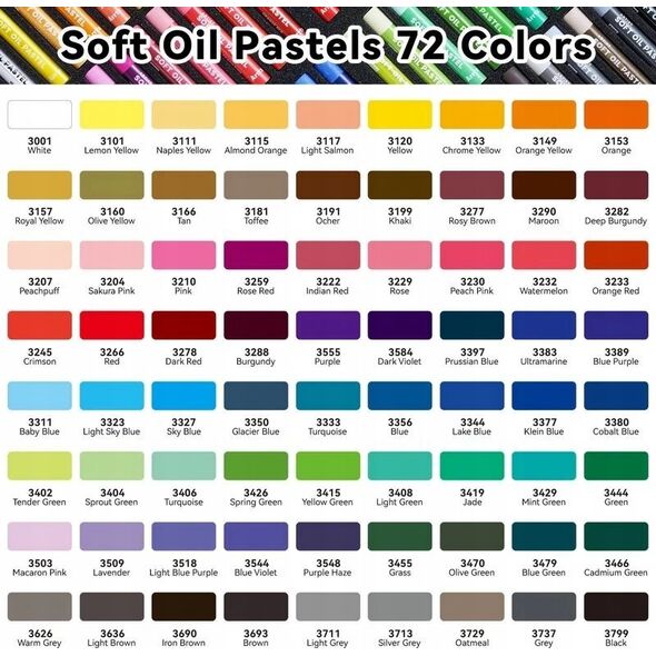 ARRTX Aliejinių pastelių rinkinys ARRTX, 72 spalvų