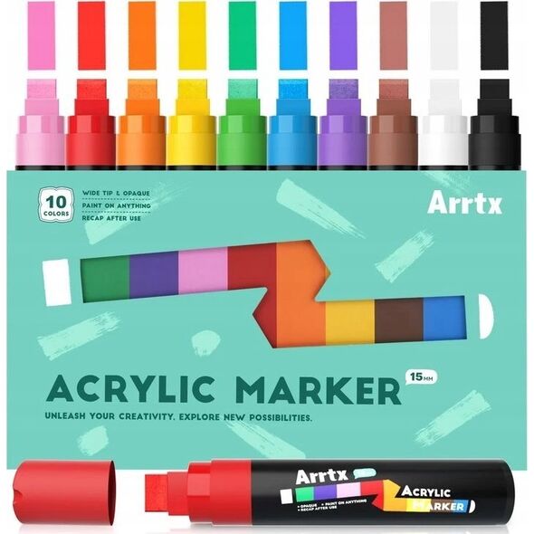 ARRTX Akriliniai markeriai - flomasteriai ARRTX Jumbo, 10 spalvų