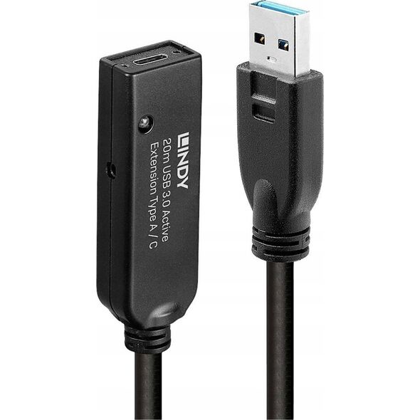 Kabel USB Lindy Cable Lindy USB 3.0 to USB-C (W) 20m Black