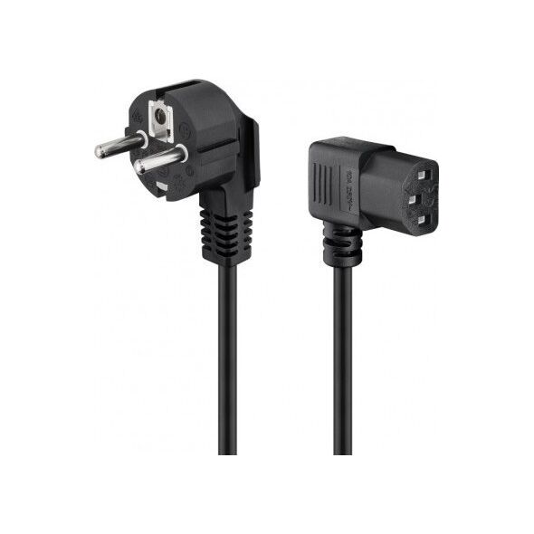 Kabel zasilający Goobay Przewód przyłączeniowy do urządzeń chłodniczych, obustronnie kątowy, 1,8 m, czarny - Długość kabla 1.8 m