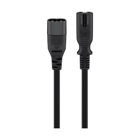 Kabel zasilający Goobay Kabel przedłużający C7/C8, 2 m, czarny - Wersja kolorystyczna Czarny
