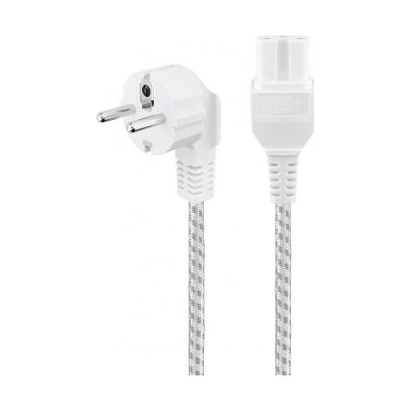 Kabel zasilający Goobay Kabel przyłączeniowy do urządzeń grzewczych, 2 m, biało-srebrny - Długość kabla 2 m