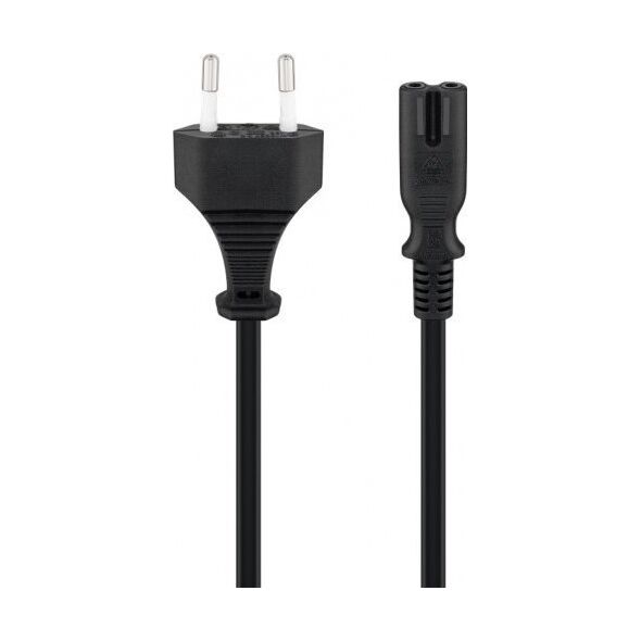 Kabel zasilający Goobay Kabel zasilający z wtyczką Euro, 0,5 m, czarny - Długość kabla 0.5 m