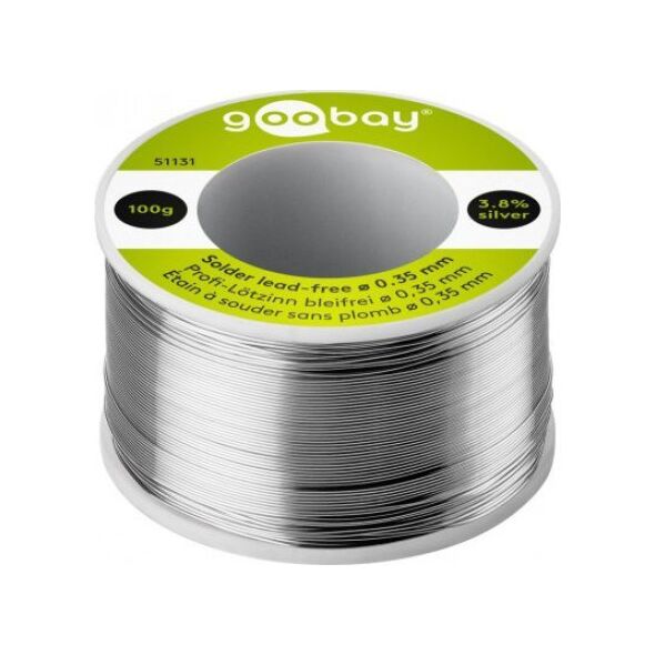 Goobay Profesjonalny lut bezołowiowy,  0,35 mm, rolka 100 g