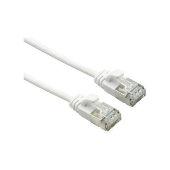 Roline Kabel ROLINE U/FTP DataCentre Cat.7, LSOH, ze złączami RJ45 (500 MHz / Class EA), bardzo cienki, biały, 0,5 m