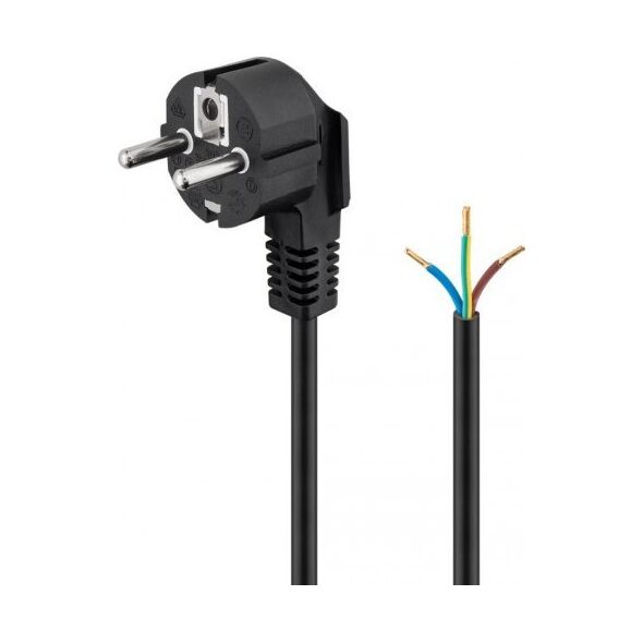 Kabel zasilający Goobay Kabel ochronny stykowy kątowy do montażu, 1,5 m, czarny - Długość kabla 1.5 m