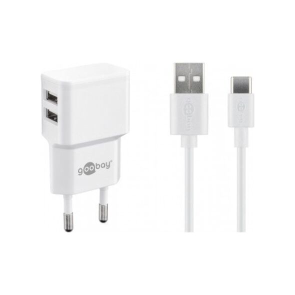 Ładowarka Goobay Zestaw do ładowania z dwoma USB-C 2,4 A