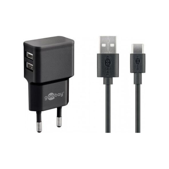 Ładowarka Goobay Zestaw do ładowania z dwoma USB-C 2,4 A
