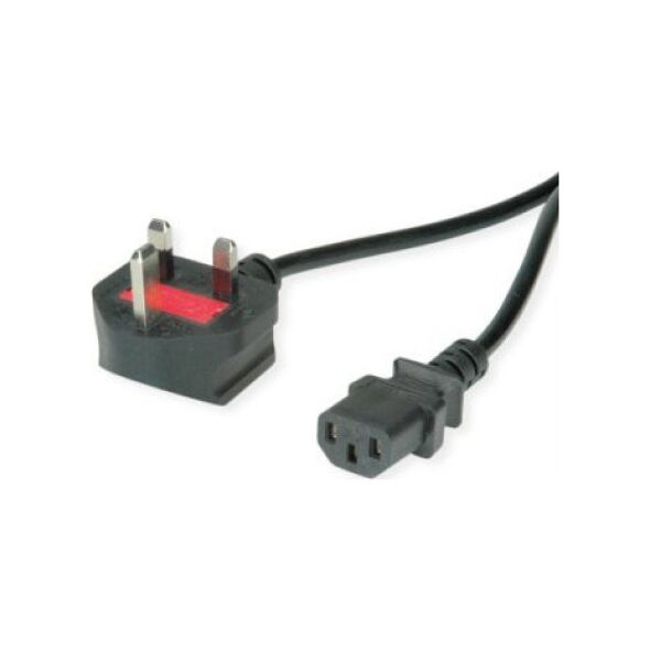 Kabel zasilający Value Kabel zasilający VALUE UK, prosty IEC-żeński, 10A, czarny, 1,95 m