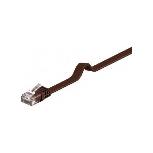 Triton CAT 6Płaska Kabel połączeniowy,U/UTP, Ciemnobrązowy - Długość kabla 0.5 m