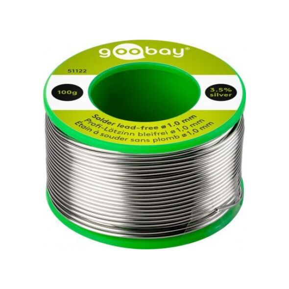 Goobay Cyna lutownicza bezołowiowa,  1,0 mm, rolka 100 g