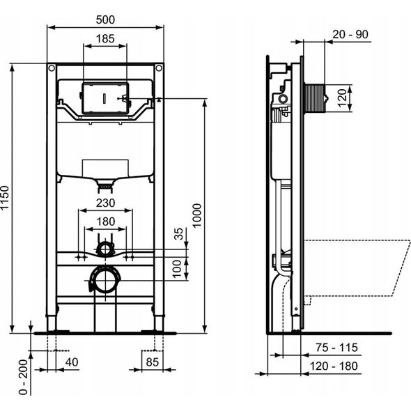 Stelaż Ideal Standard FRAME FOR WC PROSYS 120 M R020467
