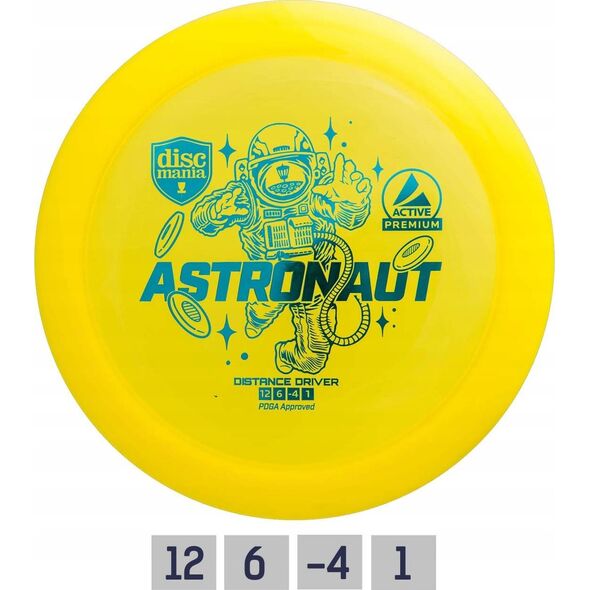 Discmania Discgolf DISCMANIA Distance Driver ASTRONAUT Active Premium Yellow 12/6/-4/1