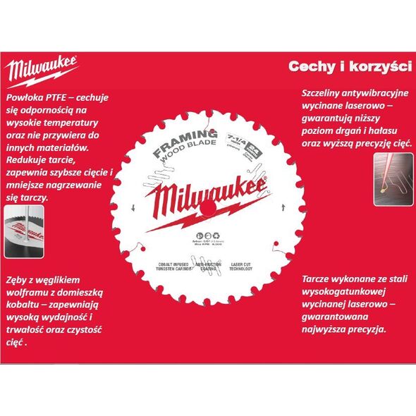 Milwaukee MILWAUKEE CIRCULAR SAW 165x15.87x24z WOOD - FAST CUTTING CSB P W