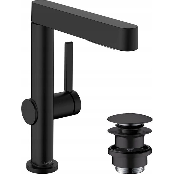 Bateria umywalkowa Hansgrohe Washbasin mixer with pull-out sprayer Hansgrohe Finoris 76063670, black matt