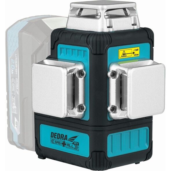 Dedra Multilaser 3D 18V, zielony, walizka SAS