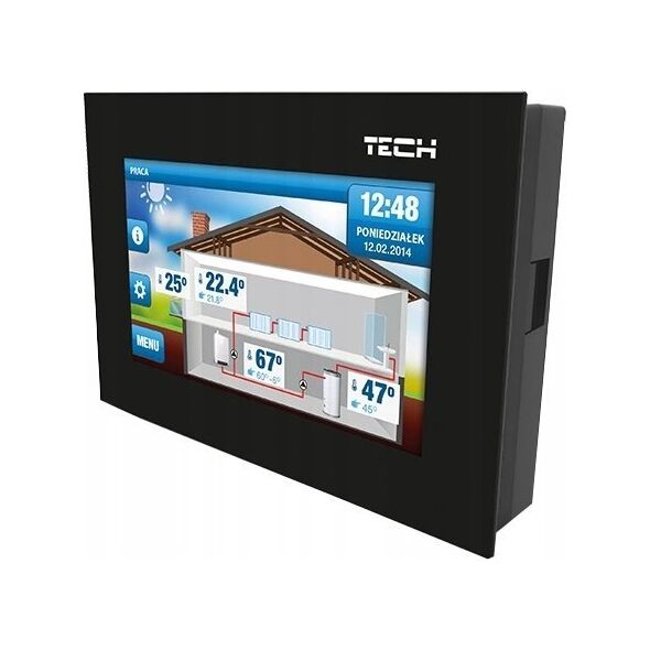 Tech Sterownik pokojowy ST-281 z komunikacją RS (szkło 2 mm) CZARNY