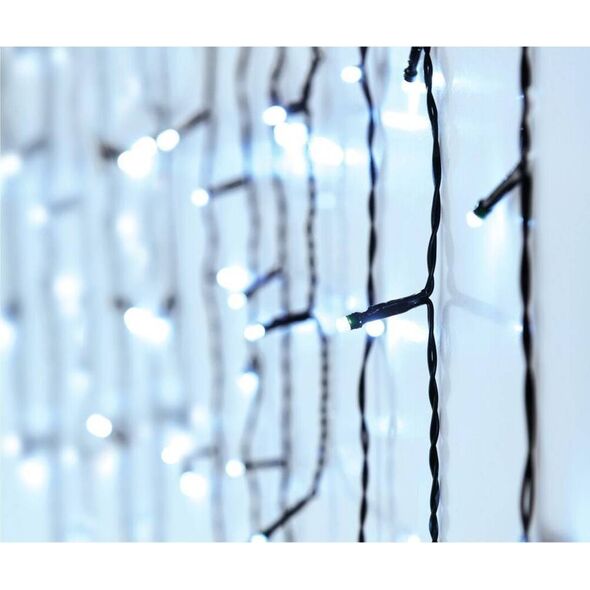 Koopman LAMPKI CHOINKOWE KURTYNA ŚWIETLNA ZEW 180 LED STEROWNIK TIMER ZIMNY BIAŁY KABEL ZIELONY