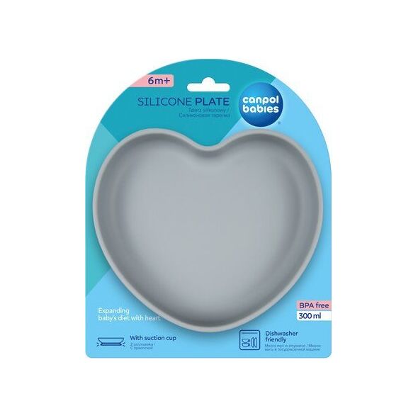 Canpol CANPOL BABIES Silicone suction plate HEART, 6m+, 80/309_blu
